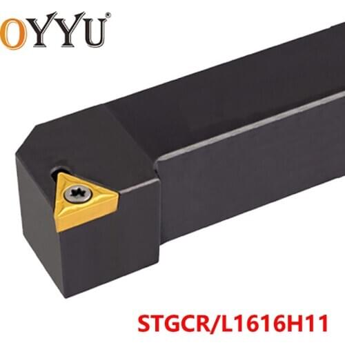 OYYU STGCR 16mm Cutting Arbor STGCR1616H11 STGCL1616H11 Cabride Inserts External Turning Toolholder Lathe Cutter Shank CNC