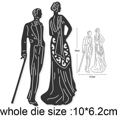 Couple Lady Man Frame Metal Cutting Dies for DIY Scrapbooking Hands-on Embossing Die Cuts Craft Paper Cards Making Stencils dies