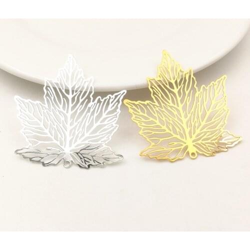 SIXTY TOWFISH 2 Pieces 43x44mm Copper Filigree Flowers Slice Leaves Charms Pendant DIY Jewelry Accessories Findings