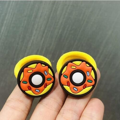 2Pcs/set Ice Cream Cake Donuts Hair Accessories Children Rubber Bands Scrunchies Elastic Nylon Hair Bands Girls Headband Ties