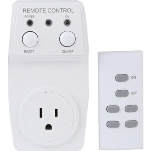 433Mhz Socket Wireless Remote Outlet House Power Outlet Light Switch US Plug（1 Socket + 1 Remote