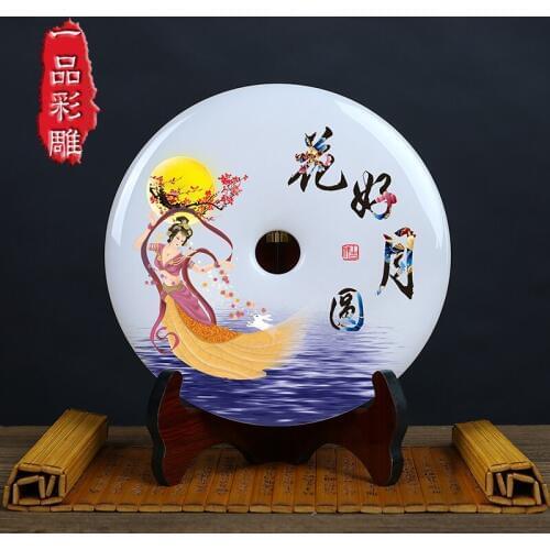 The Mid Autumn Festival Mid Autumn Festival gift creative custom high-end jade ornaments crafts group purchase to send customers