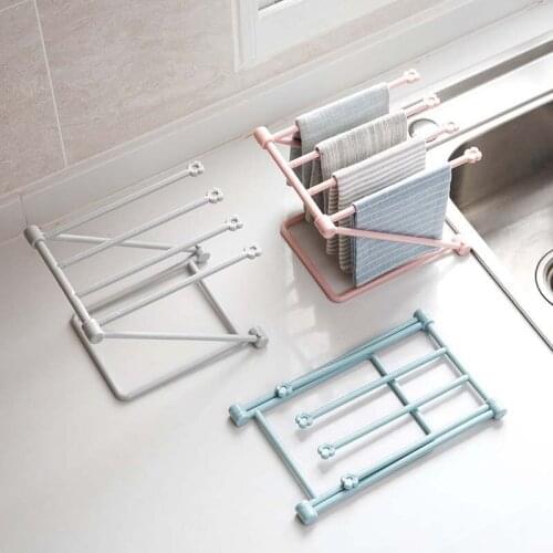 Foldable Towel Storage Rack Shelf Hanging Holder Rag Glass Cup Drying Hanger Household Kitchen Gadget Accessories Organizer