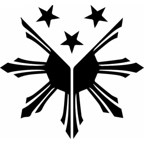 Creative Philippines Flag Sun Auto Sticker Pvc Car Motorcycle Waterproof Windshield Styling Decal Accessories 15cm*14cm