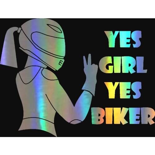 DasDecal Yes Girl Yes Biker Carbon Fiber Vinyl Car Stickers 3D JDM Funny Stickers on Auto Motorcycle Decals for Car,15cm*9cm