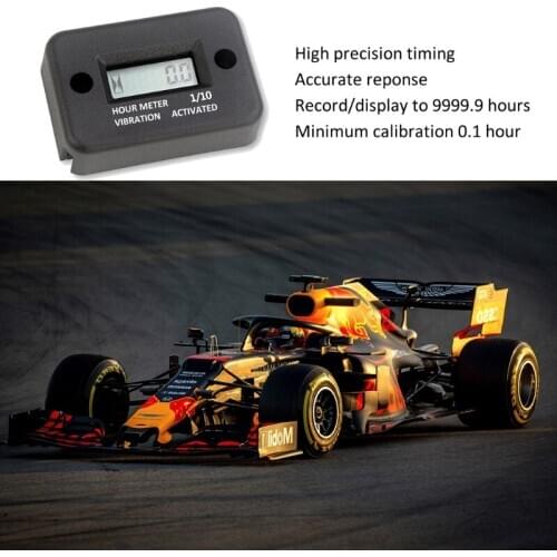 Waterproof Tach Vibration RPM Hour Counter LCD Screen Operating Hour Meter with Wireless for ATV Petrol Engine Dirt Bike Motor