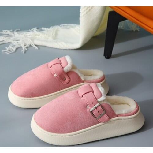 Women Thick Bottomed Cotton Slippers Winter Indoor Warm Comfortable Non-slip Shoes Ladies Plush Corduroy Home Slippers Fashion