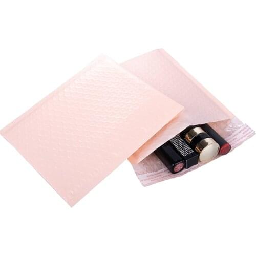 100Pcs Orange Pink Bubble Envelope Cosmetics Packaging Bubble Mailer Shockproof Padded Envelopes Self Seal Adhesive Shipping Bag
