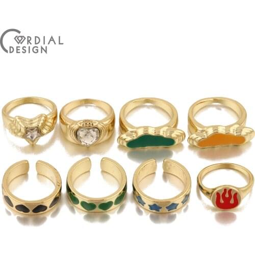Cordial Design 2Pcs Alloy Rings/Cloud Shape/Rings For Party/Fashion Jewelry/Hand Made/Simple Rings For Women/Color Paint Ring