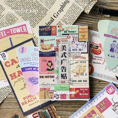 30pcs Vintage US advertising series Irregular card Wedding Card party invitation DIY Decoration gift card message card postcard