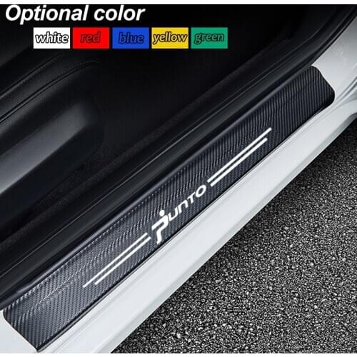 4Pcs Carbon Fiber Car Door Sill Scuff Anti Scratch Sticker for fiat JUNTO abarth 500 stilo ducato palio bravo doblo Car styling