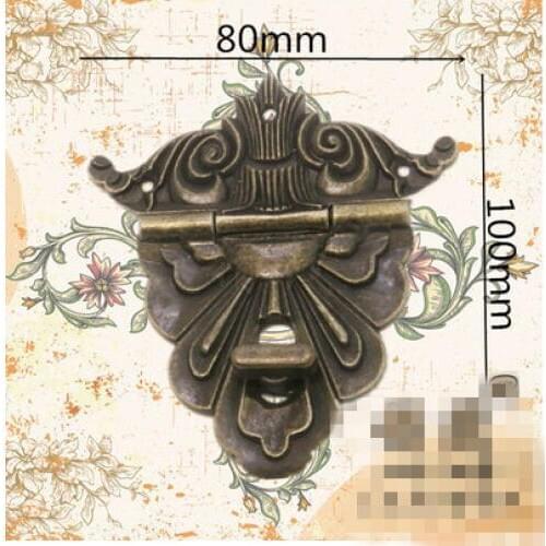 Wooden box accessories Antique wooden wine box C167 alloy hasps lock button box buckle 100*80mm XL