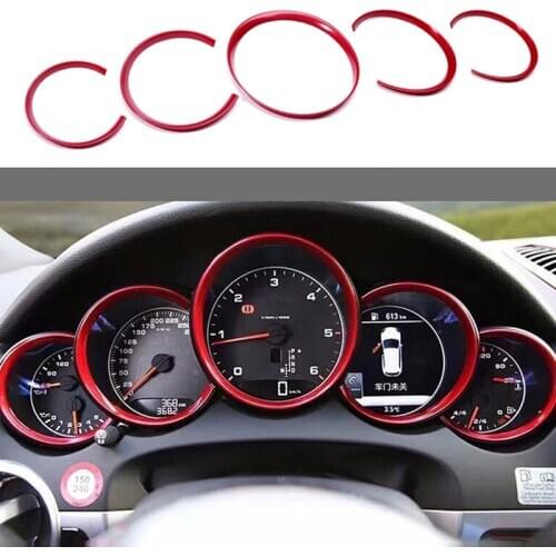 Car Interior Accessories Car Dashboard Meter Ring Covers Trim For-Porsche Cayenne 958 2011-2018