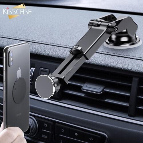 Sucker Car Phone Holder Magnetic Mobile Phone Holder Stand Car Adjustable GPS Mount Support For iPhone 11 12 Pro Xiaomi Samsung
