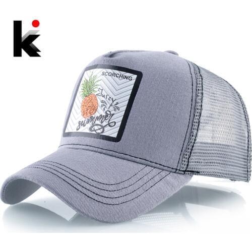 Snapback Mesh Baseball Cap Men Women Beach Casual Visor Hats Breathable Cotton Dad Hat Mens Fashion Trucker Hip Hop Bones Caps