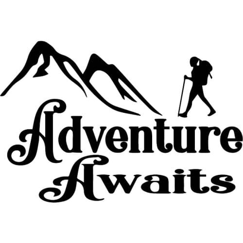 Brave Mountain Adventurer Sticker Fashion Car Window Decoration Personality PVC Waterproof Decal Black/White, 16cm*11cm