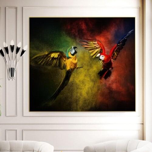 Home Decor Poster Parrots Animal Canvas Painting Posters and Prints Wall Art Pictures for Living Room Bedroom Decor