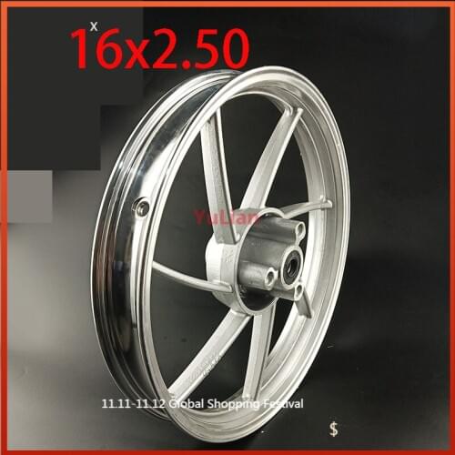 Electric vehicle 16x2.50 front disc brake modified aluminum alloy wheel vacuum bead steel ring 16 * 2.5 16 inch discbearing 6200