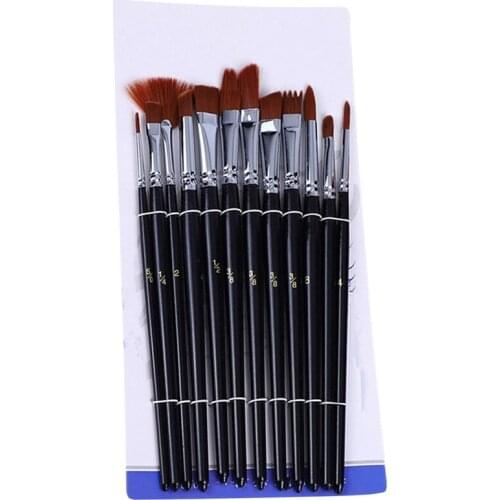 24PCS Oil Paintbrush Copper Tube Aluminum Tube Nylon Hair Gouache Watercolor Paintbrush DIY Painting Tools