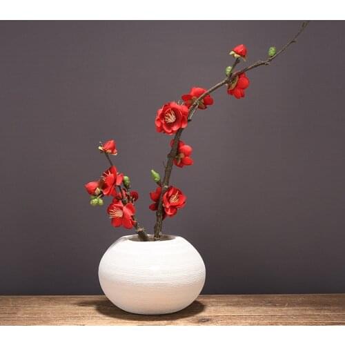 Chinese Ceramic Vase Plum Blossom Dried Flower Pot Store Hotel Table Ornaments Crafts Home Livingroom Desk Furnishing Decoration