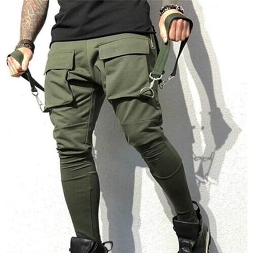 Patchwork Drawstring Trousers Autumn Cargo Pants Men Casual Military Sweatpants Army Joggers Pants Mens Sport Trousers