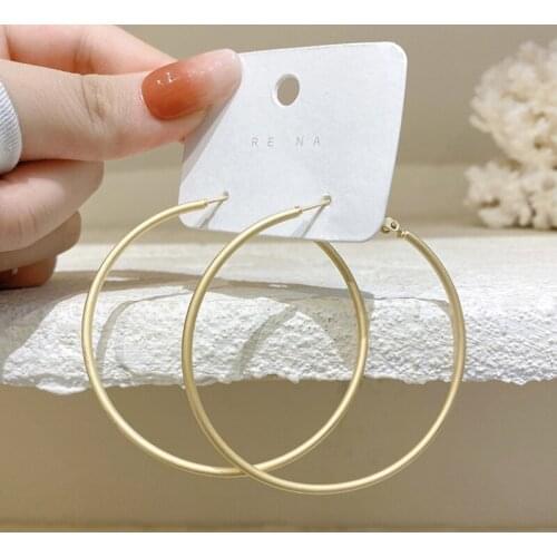 Trend Earrings for Women Goth Hoop Earring Piercing Fashion Woman Accessories Retro Luxury Round Large Ear Ring Women'Jewelry