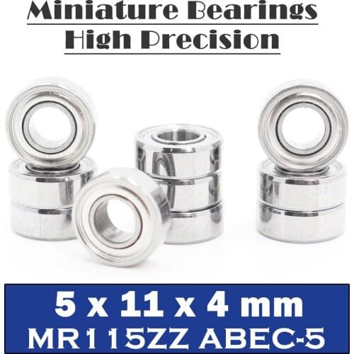 MR115ZZ Bearing ABEC-5 (10PCS) 5*11*4 mm Miniature MR115Z Ball Bearings MR115 ZZ L-1150ZZY04