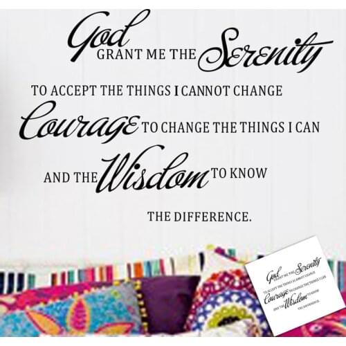 God grant me English Proverbs wall sticker for living room bedroom decoration Art Decals wallpaper home decor wall stickers
