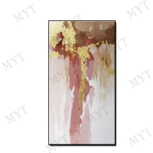 POP modern Canvas oil painting Handmade Wall art Picture Abstract gold landscape for Living room Entrance home decor unframed