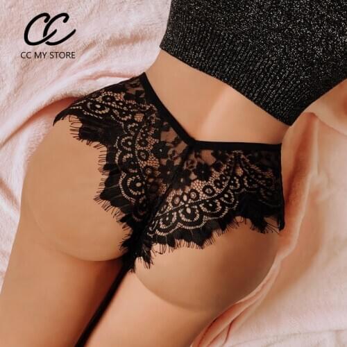 Solid Women Underwear New Female Large Size Lace Hollow Panties Sexy Lady Underwear Transparent Panties Briefs Female Hot Lady