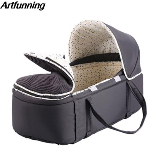 Artfunning Newborn carrier infant car sleeping basket multifunctional mobile crib baby portable cradle free shipping