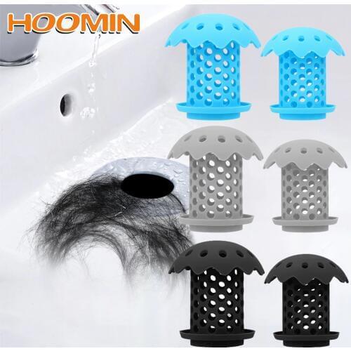 HOOMIN Bathroom Accessories Hair Stopper Durable Silicone Drain Strainer Bathtub Sink Drain Hair Catcher 2 piece/Set