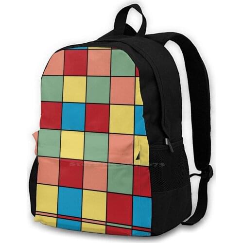 RubikS Board Background Pixel Art Bag Backpack For Men Women Girls Teenage Black Board Background Pixel La Zaward