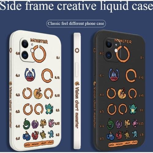 O Monster Eye Chart Phone Case For iPhone 12 11 Pro Max X XS XR XSMAX SE2020 8 8Plus 7 7Plus 6 6S Plus Silicone Cover