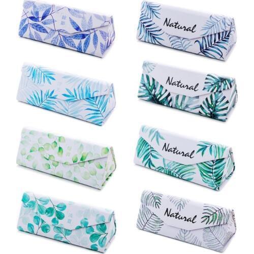 Folding Glasses Box Women Girls Small Fresh Simple Portable Students Myopia Eyeglasses Storage Boxes Sun Sunglasses Case