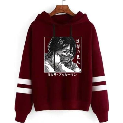 Mikasa Ackerman Hoodies Attack on Titan Sweetshirt Polyester Hoody Casual Hoodie Women