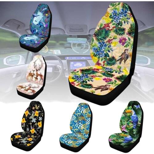 3D Fashion Pattern Universal Front Automobile Car Seat Cover Protector Mat Washable Soft Fabric for Most Auto Cars SUV Truck Van