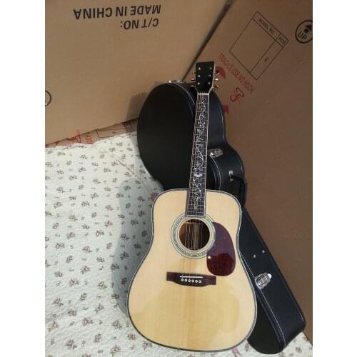 Top quality deluxe acoustic guitar solid spruce top acoustic electric guitar tree of life inlay acoustic free shipping acoustic