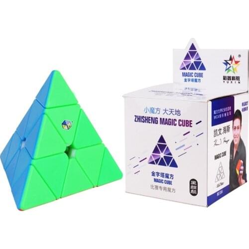 YUXIN Black Kirin MAGIC Neo CUBE 3x3 Pyramid Stickerless CUBE Cubo Magico Puzzle Toy Toys For Children Kids Gift