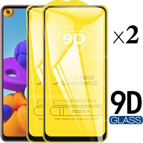 2PCS 9D A21s Screen Protector Tempered Glass For Samsung Galaxy A21s A 21s 21 s SM-A217F/DSN Safety Glass Shield Full Cover 6.5"
