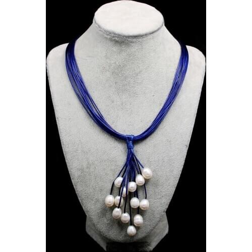 Rice-shaped Pearl Necklace With Korea Wax Line Charms For Elegant Women Love Romantic Gift Wedding Jewelry