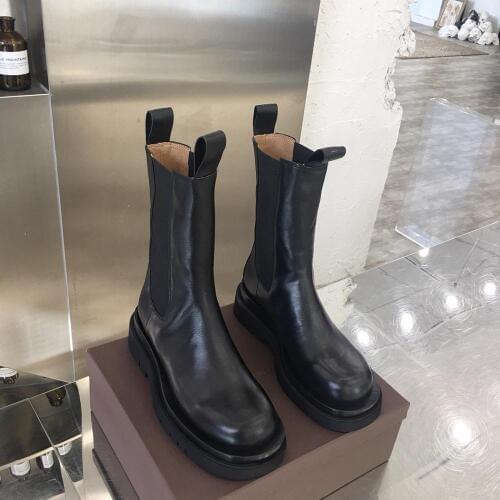 Vibsterimma Top Quality Black Leather Ankle Boots Women Genuine Flat Elastic Booties Female Motorcycle Boots