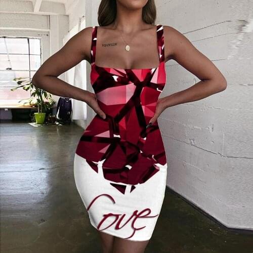 KYKU Love Dresses Women Tanabata Ladies Dresses Romantic 3d Print Couples Vestido Sexy Womens Clothing Party New Boho Femme