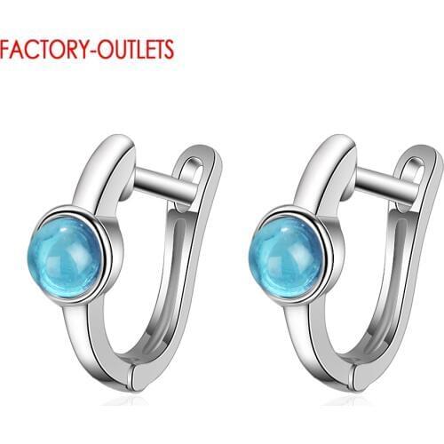 New Korean Style Elegant Crystal Hoop Earrings For Women Girl Fashion Jewelry Gift Design Genuine 925 Sterling Silver Earrings