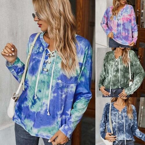 Womens autumn pullover Explosion style tie-dye element printing tie rope multi-yard pullover hot sell женские свитера 50