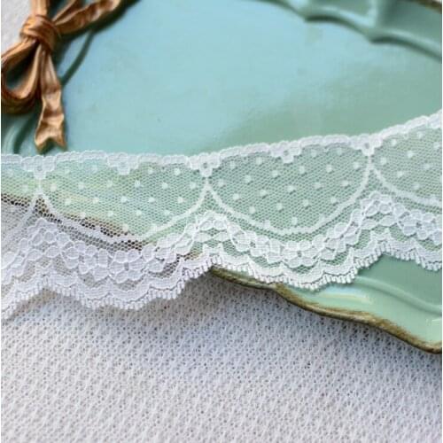 2 Meters/lot Width 5cm White High Quality Lace Net Ribbons Embroidered Fabric Trim DIY Garment Sewing Handmade Craft Materials