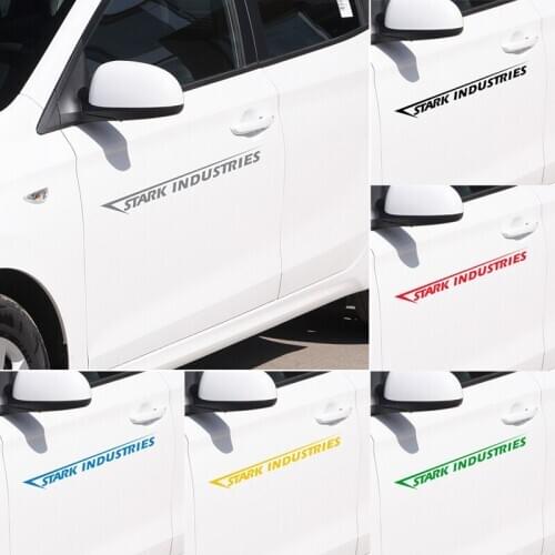 2pcs Car Sticker 10*70cm Stark Industries Car Body Stripes Stickers Vinyl Decal for Ford focus Fiesta EcoSport ESCORT Car Stying