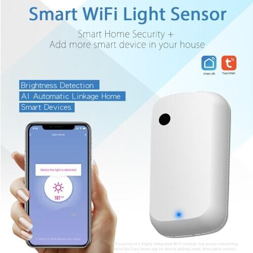 2020 New Tuya Smart Home 180 ° WIFI Illuminance Sensor Smart WiFi Brightness Sensor Smart Life Charging USB Light Sensor