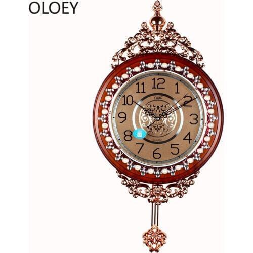 3d Large Wall Clock Vintage Living Room Bedroom Pendulum Clocks Wall Home Decor Shabby Chic Quartz Silent Luxury Big Reloj