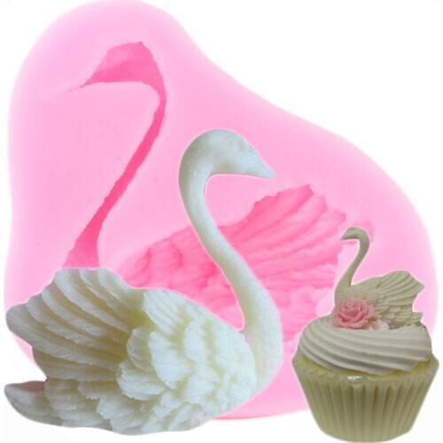 3D Swan Soap Mold Wedding Cake Decorating Tools Fondant Silicone Moulds Candy Polymer Clay Chocolate Gumpaste Moulds